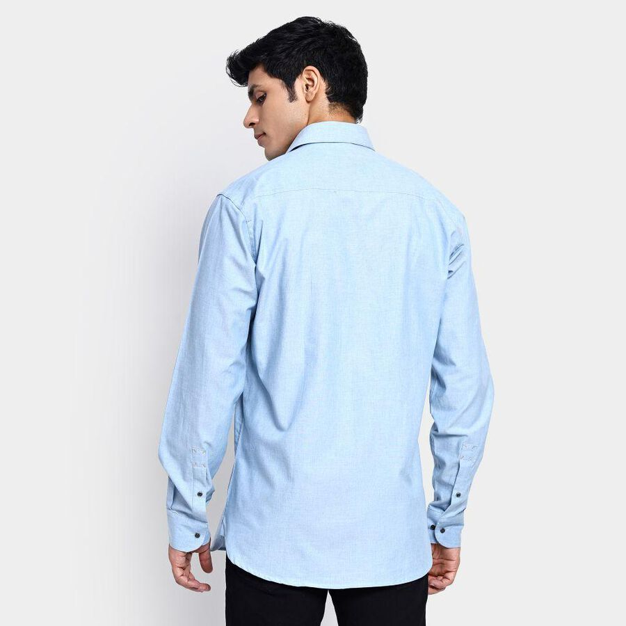 Men's 100% Cotton Casual Shirt , Light Blue, large image number null